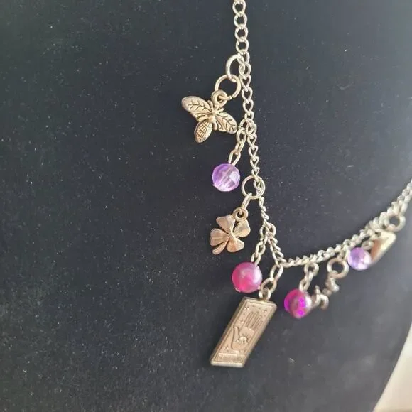 Handmade silver fortune tarot charm necklace witchy‎ boho spiritua whimsigoth - Picture 4 of 8